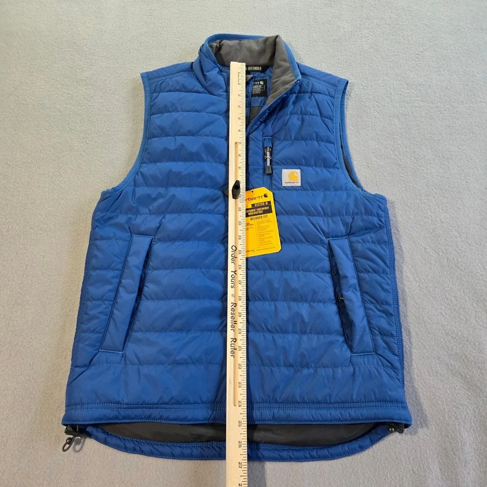 Carhartt Rain Defender Insulated Vest Mens Small Blue Relaxed Fit OV2286-M - Picture 8 of 9